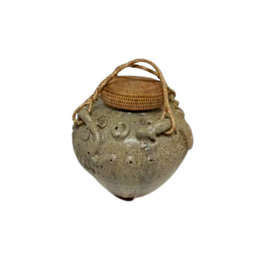 Rattan Covered Jar